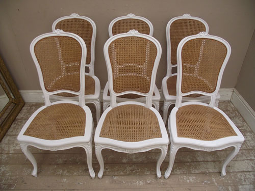 Set of 6 provencal cane chiars